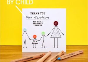 Thank You Card Notes for Teachers Thank You Teacher with Children Card