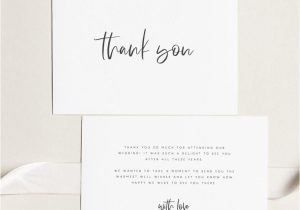 Thank You Card Notes for Wedding Printable Thank You Card Wedding Thank You Cards Instant