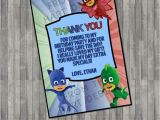 Thank You Card On Birthday Disney Junior Pj Mask Inspired Birthday Thank You Card