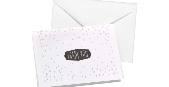 Thank You Card Paper Weight Polka Dot Wedding Collection Thank You Cards Silver