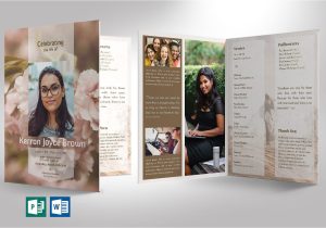 Thank You Card Template 8.5 X 11 Adventure Funeral Program Large Word Publisher Template V2