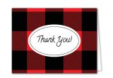 Thank You Card Template for Kids Buffalo Plaid Thank You Cards Free Download Easy to