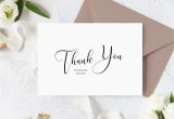 Thank You Card Template Wedding Calligraphy Wedding Thank You Card Template Black and White