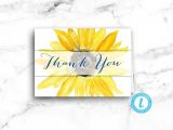 Thank You Card Template Wedding Sunflower Thank You Card Rustic Wedding Thank You Bridal