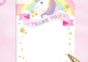 Thank You Card Unicorn theme Jennifer Mcduell Expressgirl00 On Pinterest