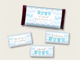 Thank You Card Using Candy Bars Chevron Hershey Candy Bar Wrapper Printable Blue White