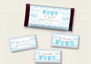 Thank You Card Using Candy Bars Chevron Hershey Candy Bar Wrapper Printable Blue White