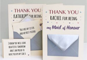 Thank You Card Wedding Message Maid Of Honour Thank You Secret Messages Card Message Card