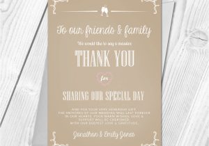 Thank You Card Wedding Message Premium Personalised Wedding Thank You Cards Wedding Guest