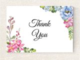 Thank You Card Wedding Template Wedding Thank You Card Printable Floral Thank You Card