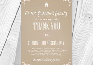 Thank You Card Wedding Text Premium Personalised Wedding Thank You Cards Wedding Guest