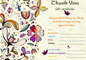 Thank You Certificate Templates for Word Special Thank You Gift Certificate Template