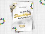 Thank You Flyer Template Free Thank You Flyer Card Template Design for Shop Psd by