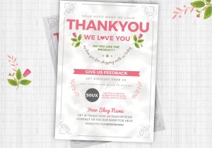 Thank You Flyer Template Free Thank You Flyer Card Template Design for Shop Psd by