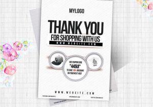 Thank You Flyer Template Free Thank You Flyer Card Template Design for Shop Psd