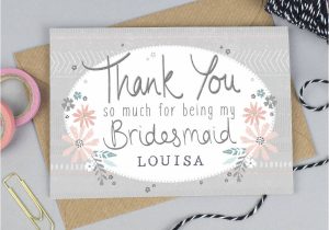 Thank You for Being My Bridesmaid Card Thank You for Being My Bridesmaid Card