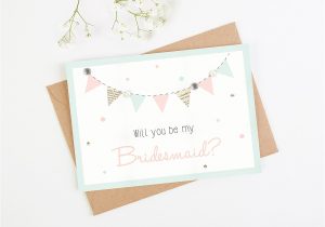 Thank You for Being My Bridesmaid Card Will You Be My Bridesmaid Card Mint Bunting