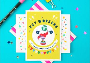 Thank You for Birthday Card Key Workers Thank You Greeting Card
