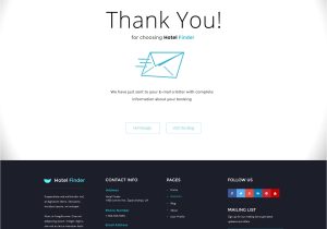 Thank You for Contacting Us Email Template Hotel Finder Online Booking HTML Website Template by