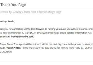 Thank You for Contacting Us Email Template Use Gravity form Merge Tags In Your Post Content Gravity Wiz