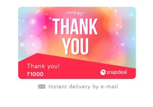 Thank You for Gift Card Snapdeal Thank You E Gift Card