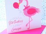 Thank You for Our Beautiful Granddaughter Card Beautiful Personalised Handmade Flamingo Birthday Card