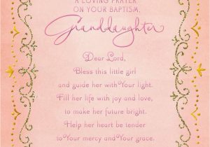 Thank You for Our Beautiful Granddaughter Card Pink Cross Baptism Card for Granddaughter