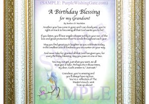 Thank You for Our Beautiful Grandson Card A Birthday Blessing for My Grandson