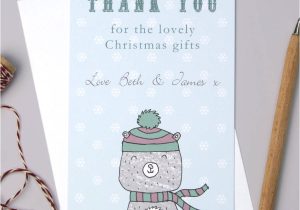 Thank You for the Beautiful Card and Gift Personalised Bear Christmas Thank You Cards