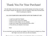Thank You for Your Purchase Email Template Template Instructions for Your Customers In Etsy