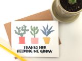 Thank You Gift Card Message Thanks for Helping Me Grow End Of Year Teacher Appreciation