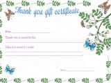 Thank You Gift Certificate Template Flying butterflies Gift Certificate Template