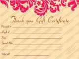 Thank You Gift Certificate Template Gift Voucher Templates Gift Certificate Templates