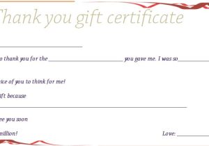 Thank You Gift Certificate Template Red Ribbons Thank You Gift Certificate Template