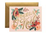 Thank You Holiday Card Messages Joyeux Noel Card Set Printed Holiday Cards Holiday Card
