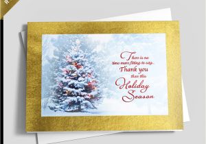 Thank You In A Christmas Card Golden Borders with Images Foil Christmas Cards Holiday