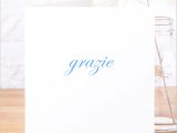 Thank You In Spanish Card Single or Pack Of Italian Grazie Thank You Cards