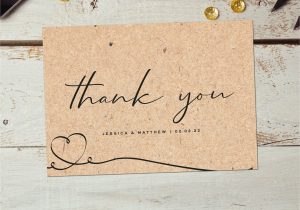 Thank You In Wedding Card Kraft Ink Thank You Cards Recycled Thank You Thank You