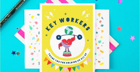 Thank You Key Worker Card Key Workers Thank You Greeting Card