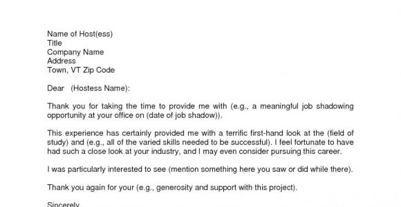 Thank You Letter for Gift Card From Employer Valid Sample Thank You Letters after Job Shadow with Images
