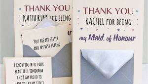 Thank You Maid Of Honour Card Maid Of Honour Thank You Secret Messages Card Message Card