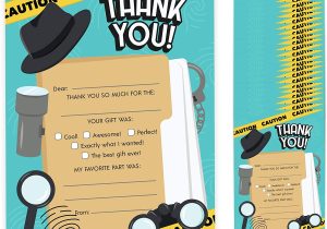 Thank You Note for Amazon Gift Card Spy Fill In Thank You Cards 25 Count with Envelopes Bulk Birthday Party Kids Children Boy Girl 25ct Fill Thank You