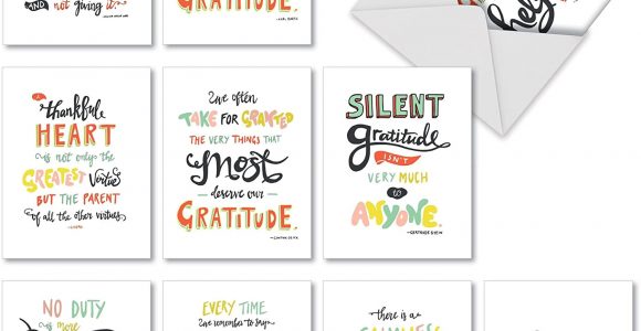 Thank You Note for Amazon Gift Card Thank You Appreciation Greeting Cards 10 Pack assorted Blank Words Of Appreciation Thankful Note Card Set Colorful Gratitude and Thanks Notecard