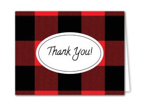 Thank You Note for Birthday Card Buffalo Plaid Thank You Cards Free Download Easy to