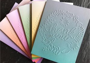 Thank You Note for Gift Card assorted Thank You Cards Set Of 6 Embossed Thank You Note