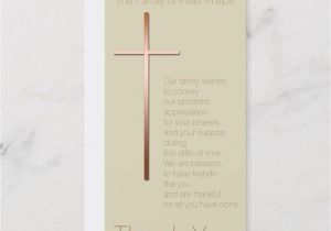 Thank You Note for Sympathy Card Copper Cross Sympathy Thank You Choose Color Zazzle Com
