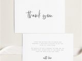 Thank You On Business Card Printable Thank You Card Wedding Thank You Cards Instant