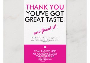 Thank You On Business Card Thank You Great Taste Poshmark Business Card Zazzle Com