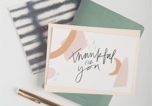 Thank You Quotes to Write In A Card Thankful for You Card 16 Pt Premium Paper soft touch Paper