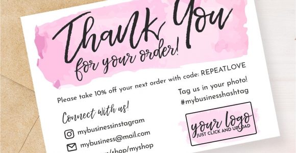 Thank You Small Card Template Instant Download Editable and Printable Thank You Card for
